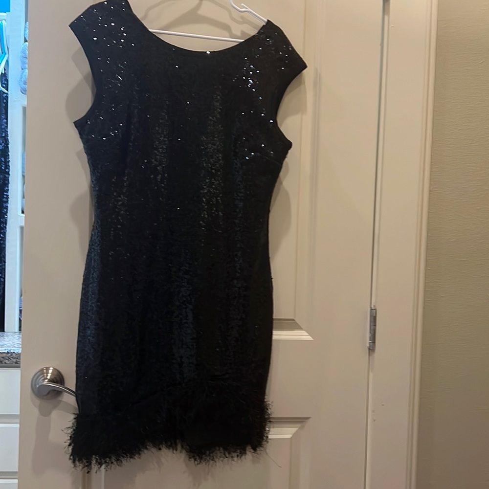 Black sequin cocktail dress
